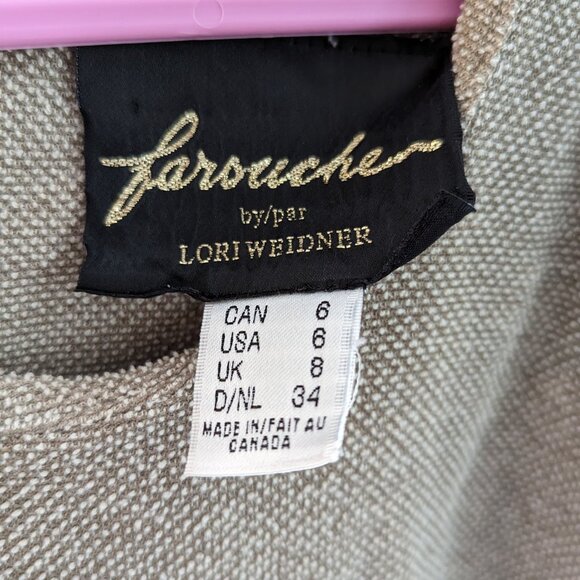 Vintage Farouche by Lori Weidner Tan Maxi Dress Size 6 - Picture 4 of 4